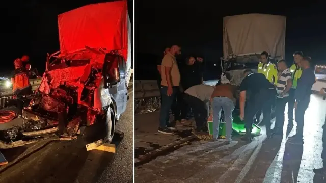 gaziantepte kamyonet kamyona arkadan carpti bir kisi oldu bir kisi agir yaralandi unX7sApC